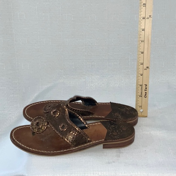 107 Jack Rogers Metallic Bronze Gold Thong Sandals - Picture 7 of 16